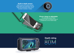 Underwater housing for smartphone camera